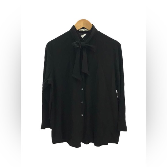 ACNE STUDIOS 🆕 Luxury Bow 💯 Silk Blouse/Mini Dress. Euro Size 34. MSRP:$840 🔥 - Picture 2 of 8
